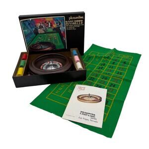Vtg Pleasantime Roulette COMPLETE All Chips, 2 Pills, Wheel, Felt Field, Guide